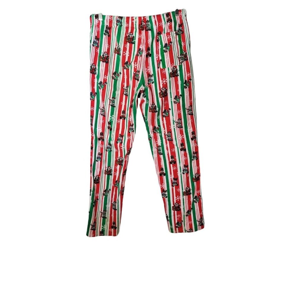 BUC-EE'S Christmas Flannel Sleep Pajama Pants Size L Unisex Cotton Red Green